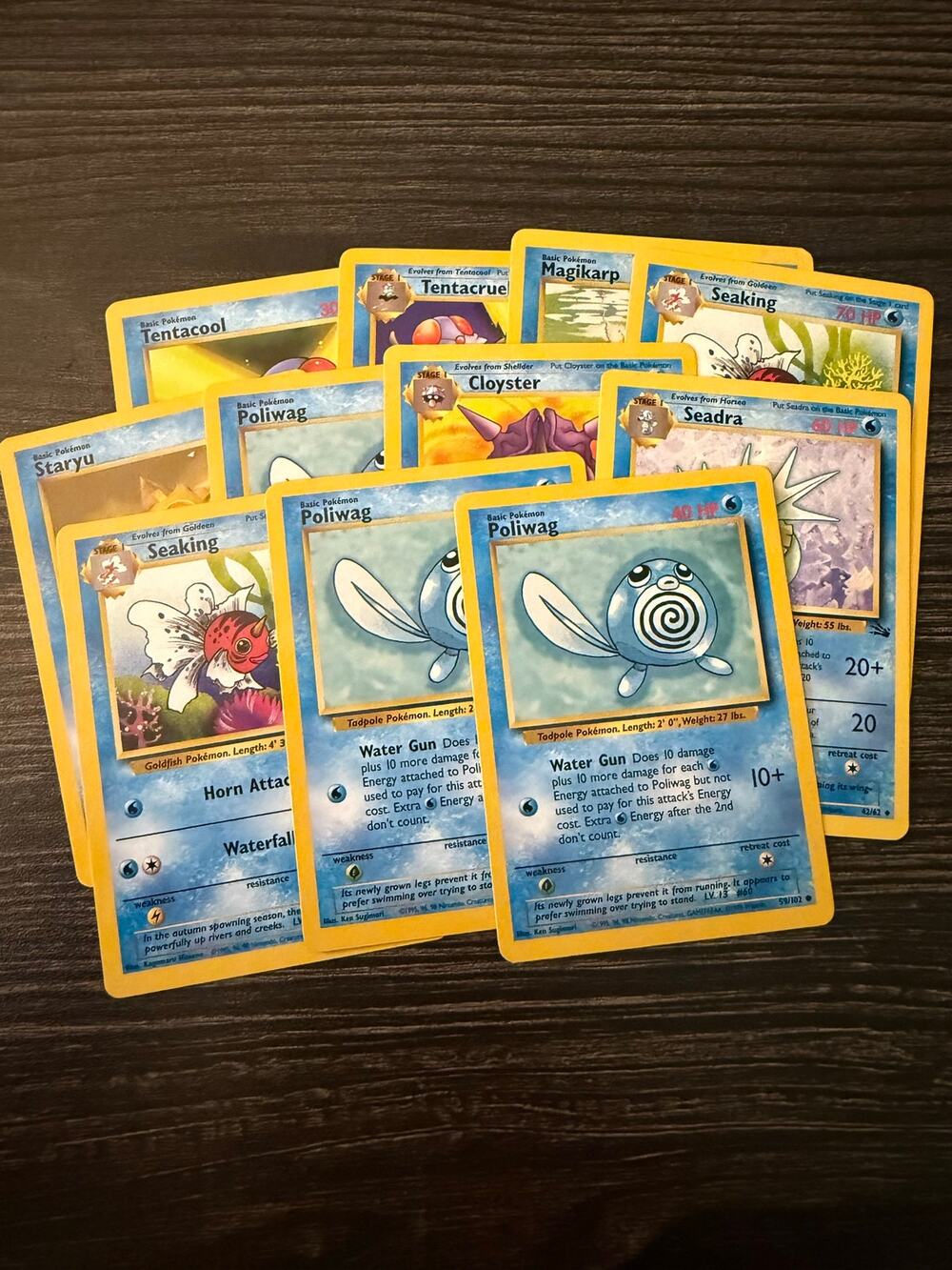 Vintage Pokémon Card Lot WOTC 1999/2000 - Vintage Water Pokémon 11 Card Bundle